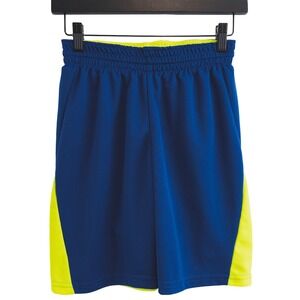 Athletic Shorts Boys Neon Green Blue Reversible Mesh Gym Sports Basketball
